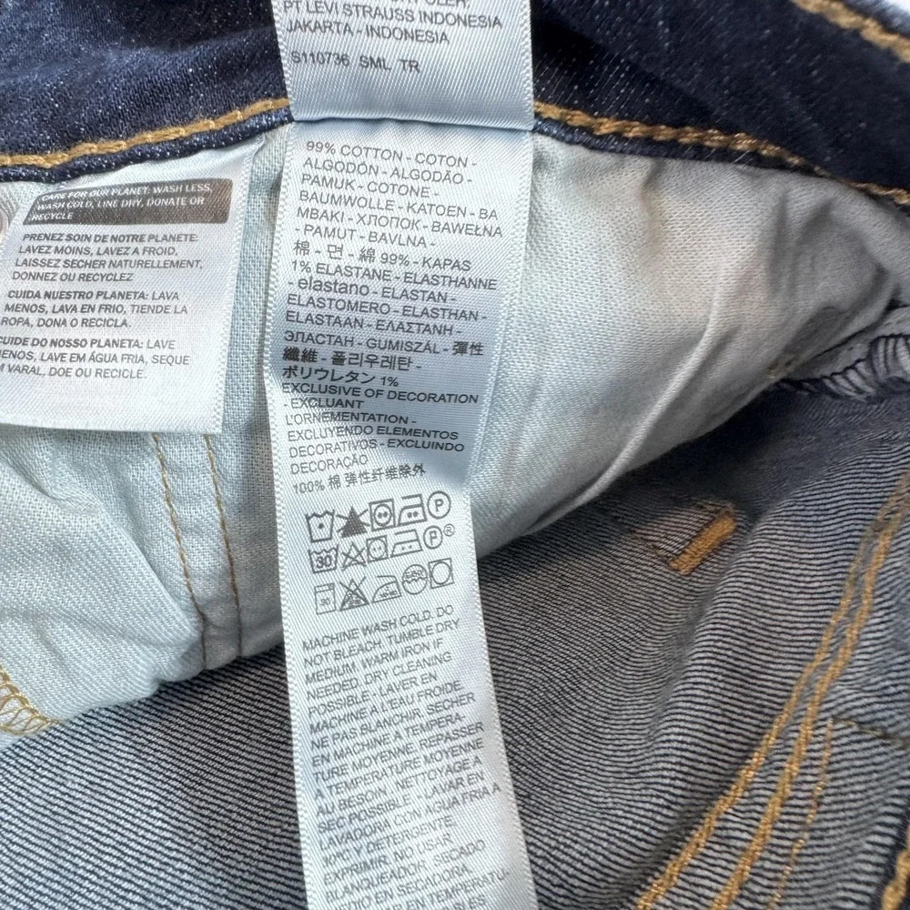 Levis 505 Jeans Mens 35x32 Blue Denim Regular Fit Straight Leg Dark Wash Stretch